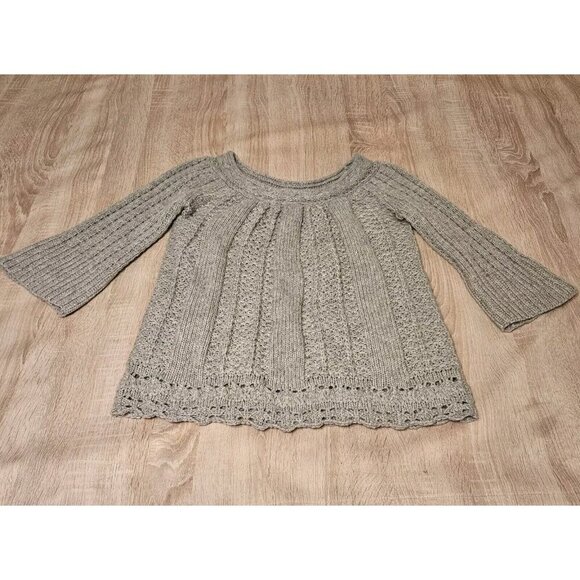 Vittadini Womens Size M Gray Cashmere Wool  Pullover Sweater Chunky Knit Soft - Picture 1 of 7